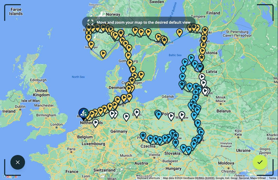 Change default center of your travel map