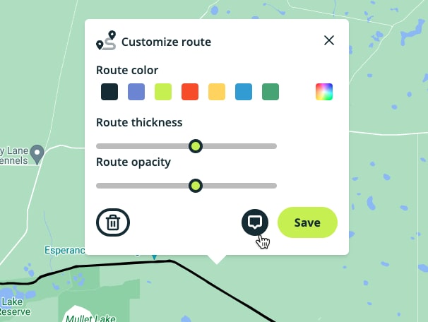 Button to add a popup window to your route