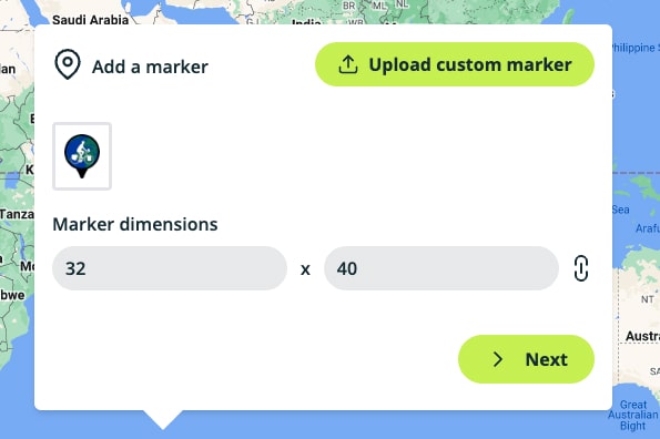 Customize the dimensions of your uploaded marker icon