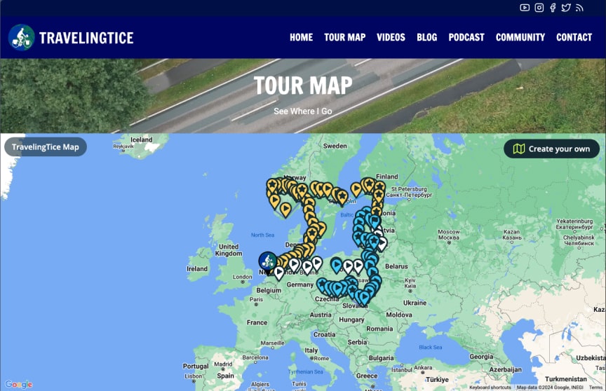 Easily embed your travel map on your own website